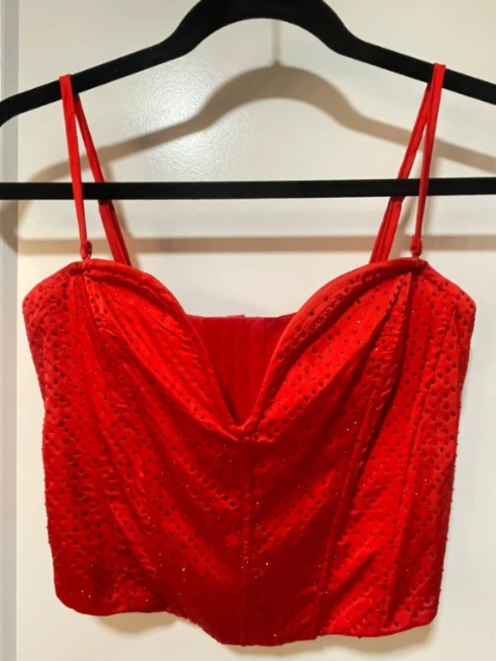 Windsor RED Embellished Corset Rhinestone Corset Bustier Top. Womenâs Size Small